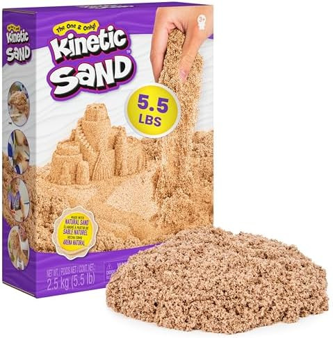 Kinetic Sand, 5.5lbs (2.5kg) Natural Brown Play Sand for Arts and Crafts, Sandbox, Amazon Exclusi... | Amazon (US)