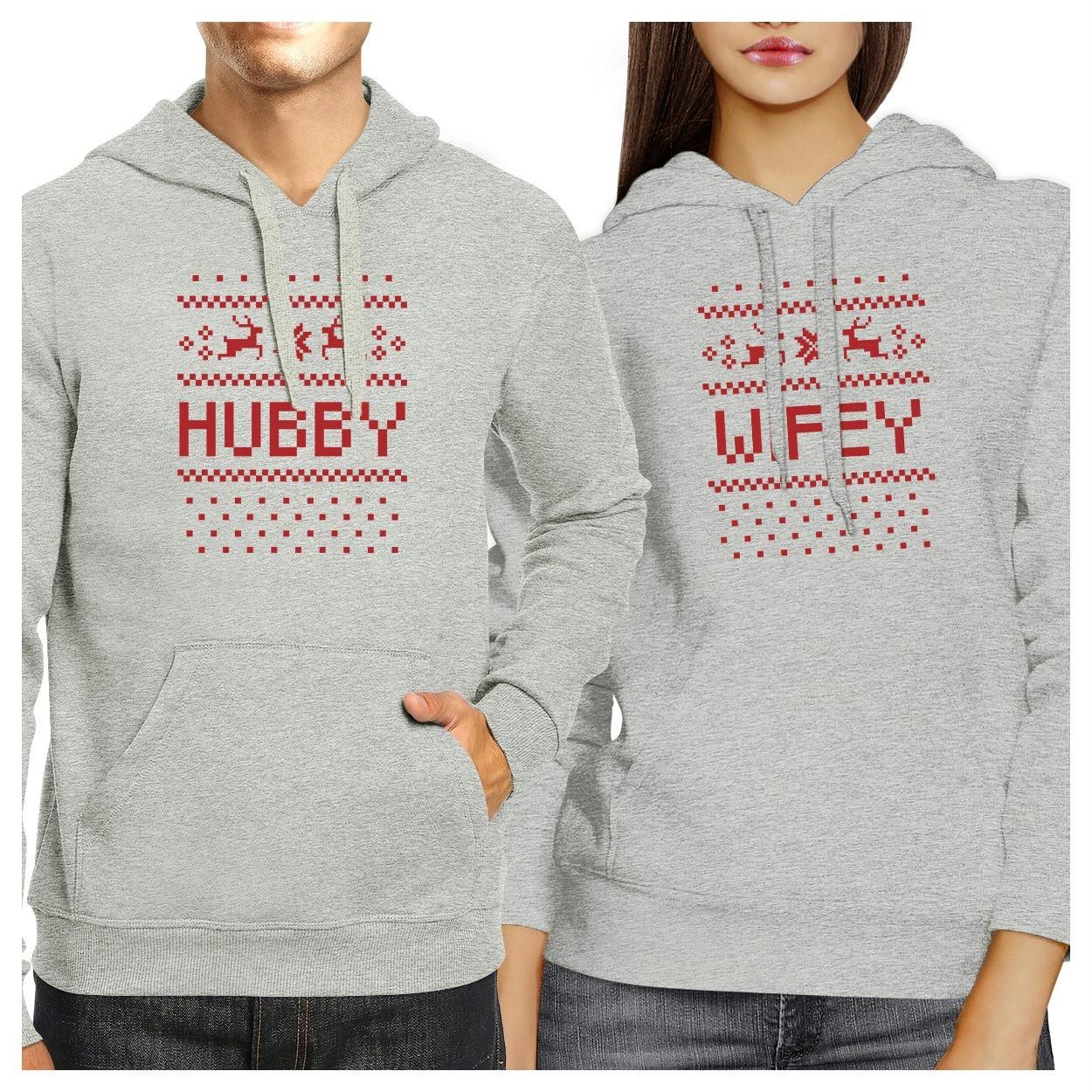 Pixel Nordic Hubby And Wifey Matching Couple Grey Hoodie | Walmart (US)