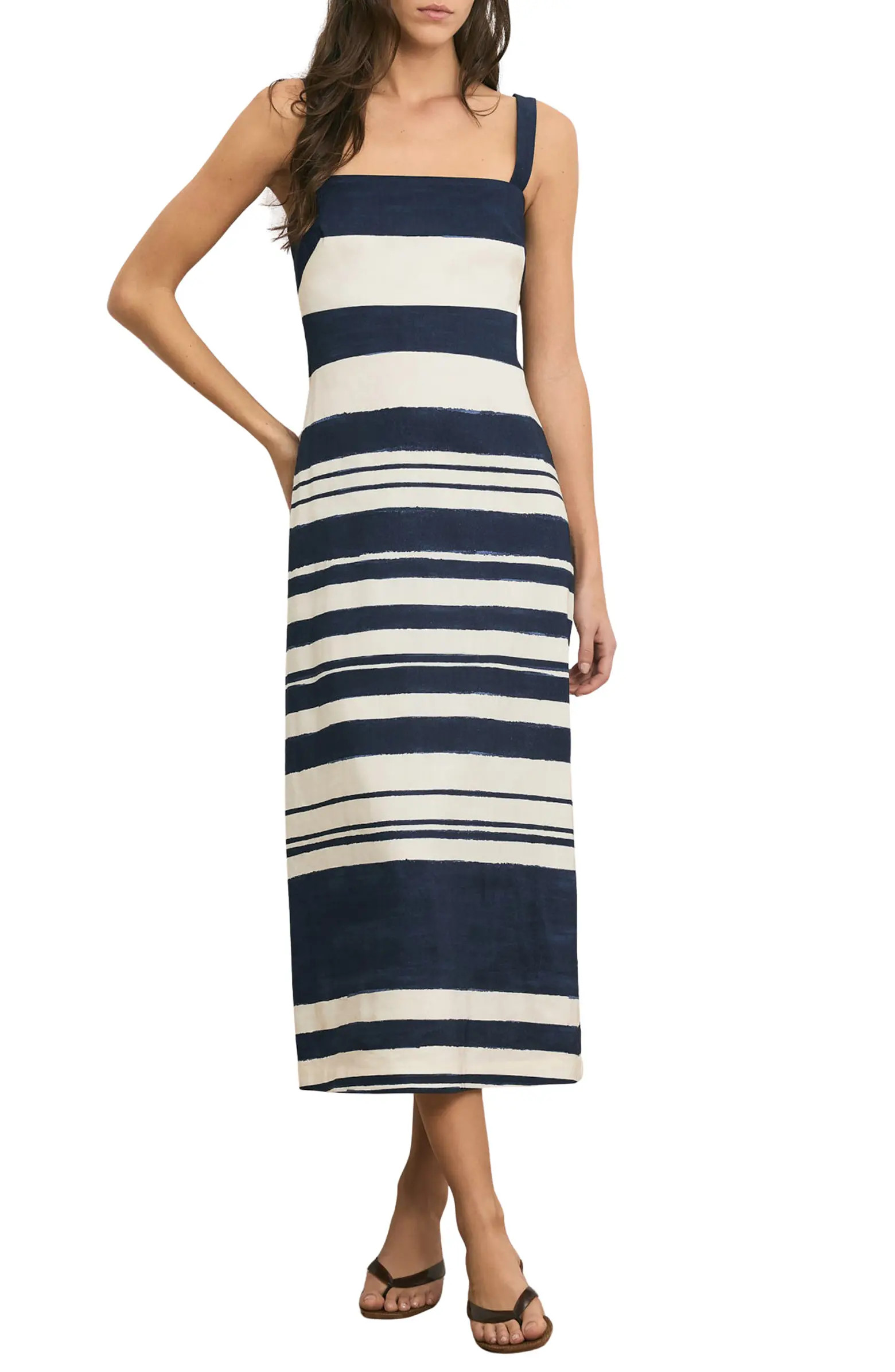 Ella Stripe Sleeveless Midi Dress | Nordstrom