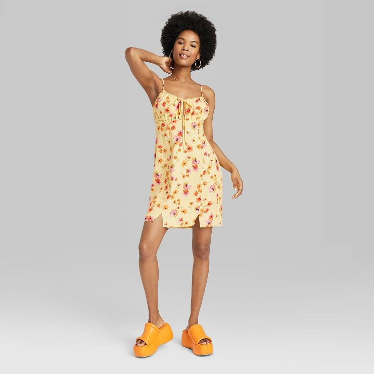 Women's Ruched Linen Mini Slip Dress - Wild Fable™ | Target