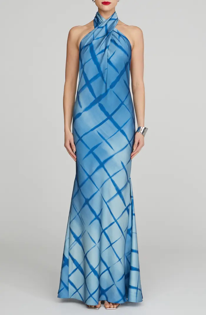 Corinne Satin Halter Gown | Nordstrom