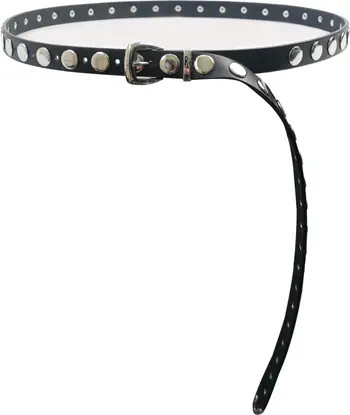 Long Studded Disc Faux Leather Belt | Nordstrom