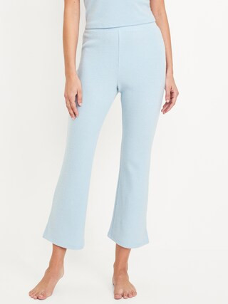 High-Waisted Ribbed Crop Flare Lounge Pants | Old Navy (US)
