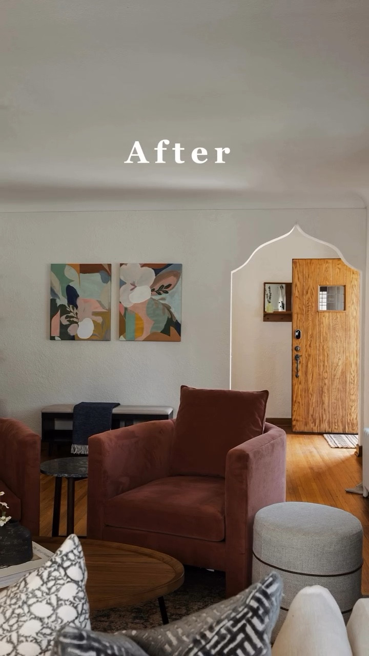 POV—you think you have to renovate your front entry and living room, in order to create a beautiful home. But then you realize all you need is new furniture. And a bit of styling magic.🪄 #ewingrefresh 

#LTKFindsUnder100 #LTKStyleTip #LTKHome