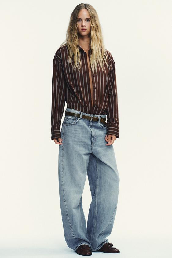 TRF MID-RISE BAGGY BARREL JEANS | Zara US