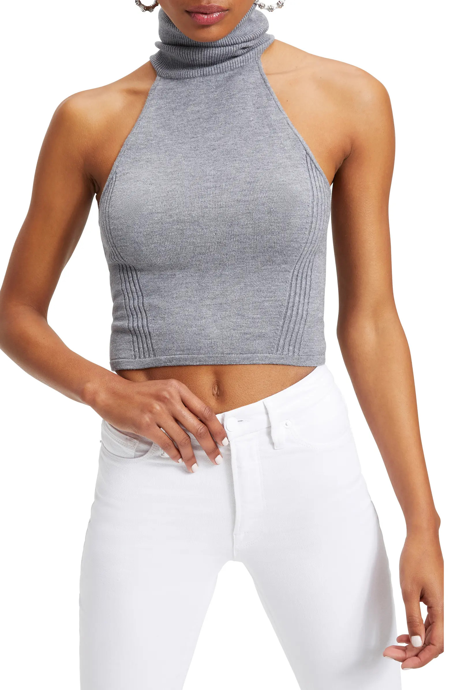 Good American Ribbed Sleeveless Turtleneck Sweater | Nordstrom | Nordstrom