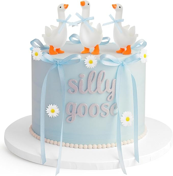 Chunful 24 Pcs Blue One Silly Goose Birthday Cake Topper Silicone Silly Goose Decor 1st Birthday ... | Amazon (US)