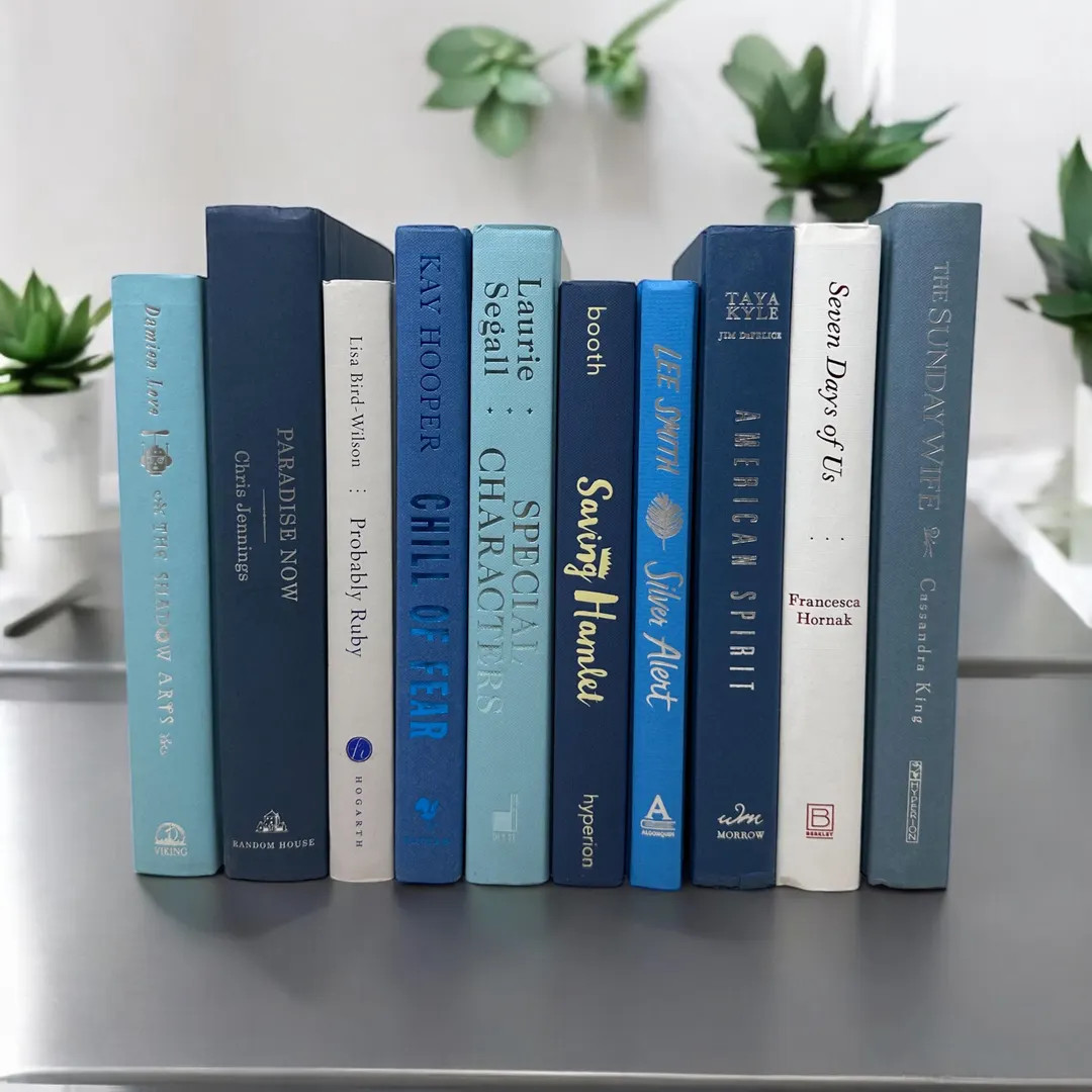 Ocean Breeze Tones Premium Hardback Books Linear Foot - Etsy | Etsy (US)