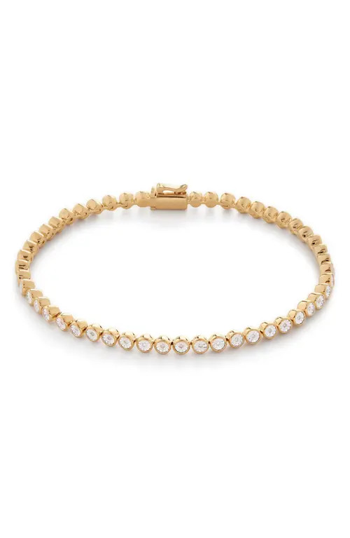 Monica Vinader Diamond Essential Tennis Bracelet in Yellow Gold at Nordstrom, Size Large | Nordstrom