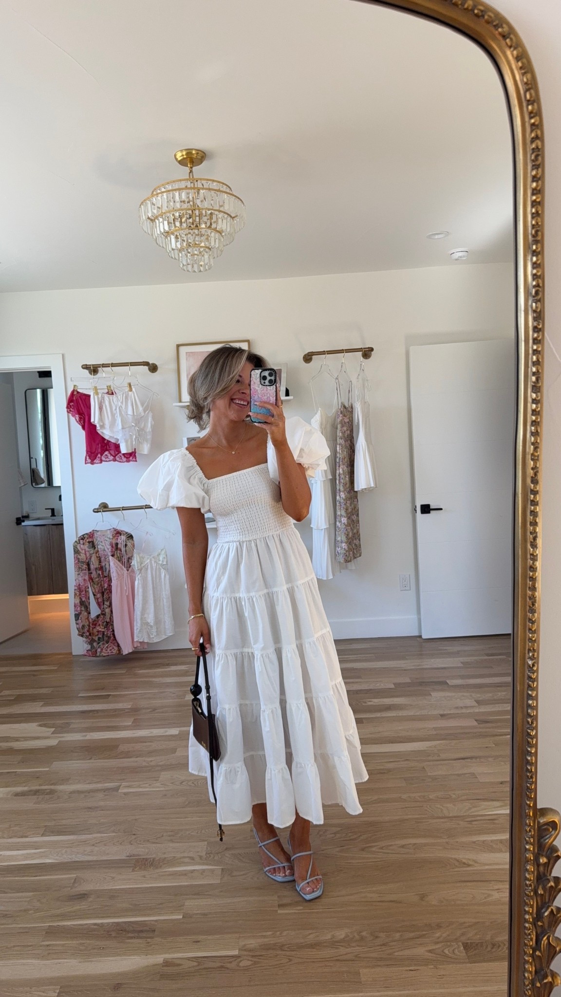 White puff sleeve midi bridal event dress special occasion spring dress white beach family picture dress

Wearing my usual small 

Petal and pup code: emerson20
Electric picks code: emerson20 

#LTKParties #LTKSeasonal #LTKFindsUnder100