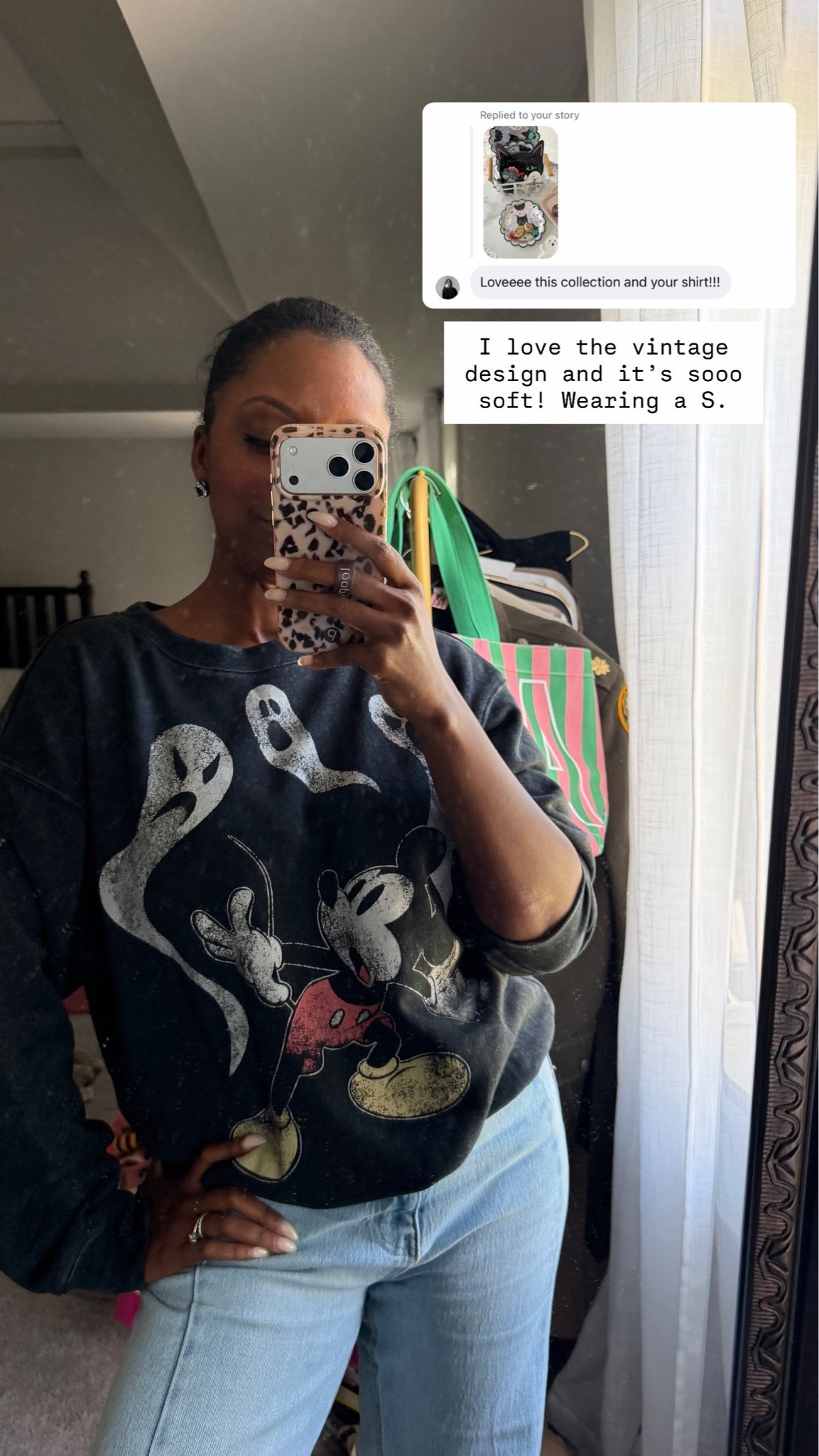 I love the vintage design and it’s sooo soft! Wearing a S.