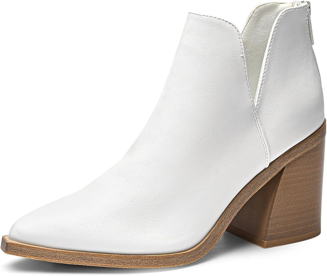 DREAM PAIRS Women's Ankle Boots Chunky Heel Pointed Toe Short Booties Shoes | Amazon (US)