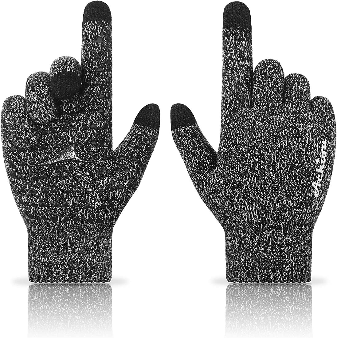 Achiou Winter Gloves for Men Women, Touch Screen Texting Warm Gloves with Thermal Soft Knit Lining,E | Amazon (US)