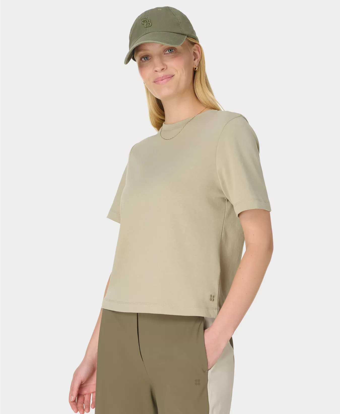 Elevated Cotton Boxy T-Shirt - Bay Green | Women's T-Shirts | Sweaty Betty | Sweaty Betty UK