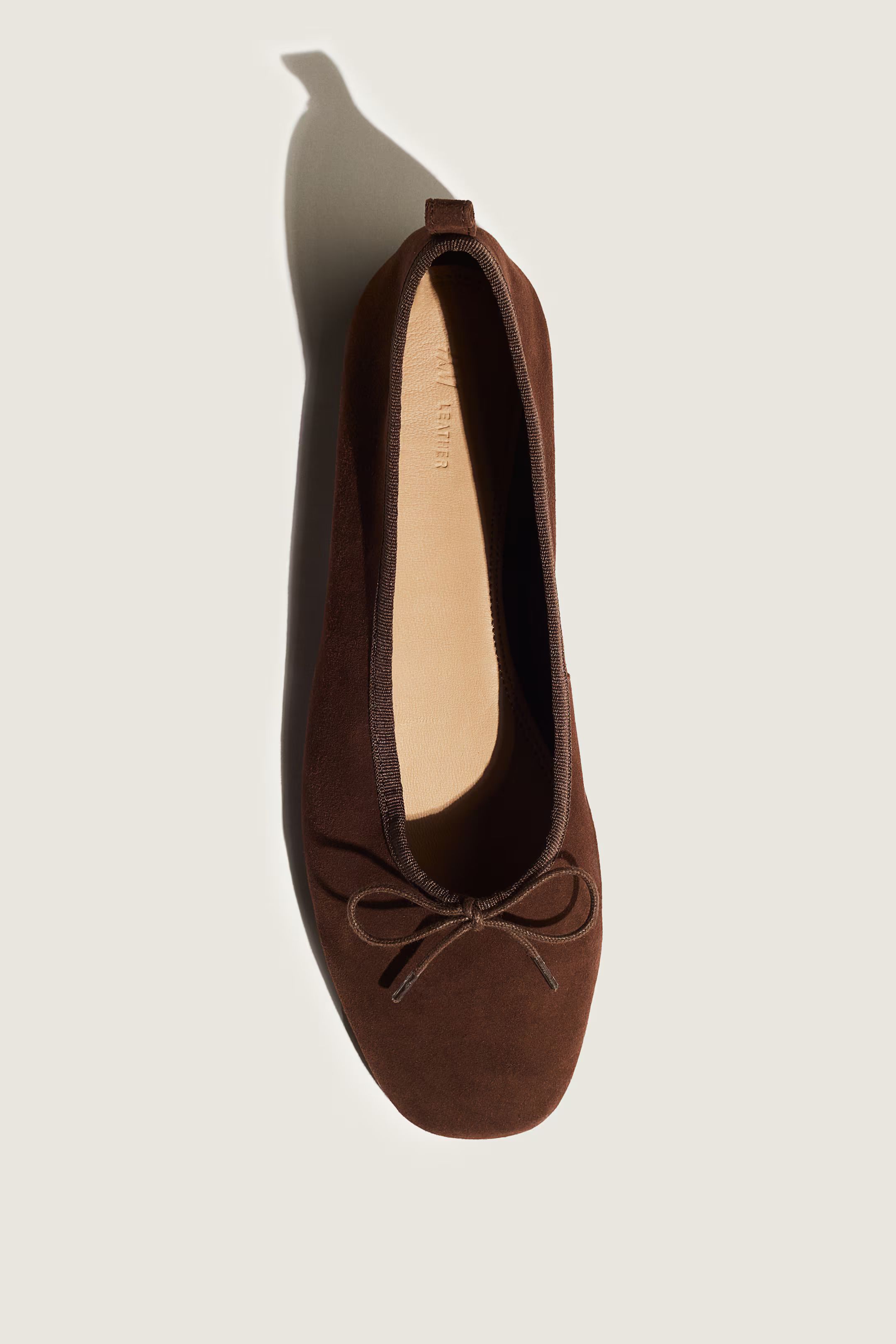 Leather ballet pumps - No heel - Dark brown - Ladies | H&M GB | H&M (UK, MY, IN, SG, PH, TW, HK)