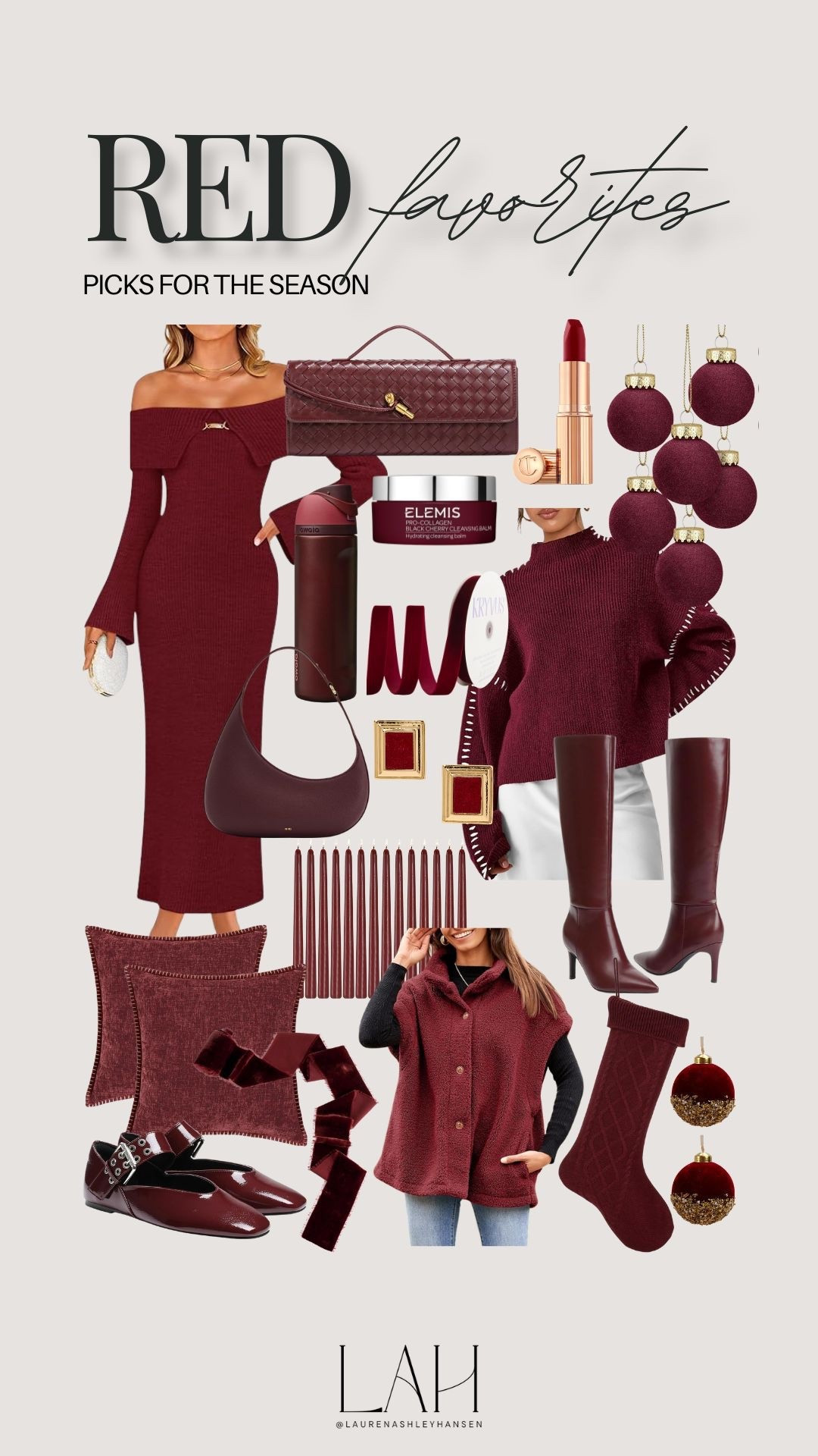 It wouldn’t be the holiday season without a little red. Whether it be burgundy, maroon, cranberry, or ruby they all have a soft spot in my heart this time of the year. From fashion to home, holiday decor and a must have classic red lip—all from Amazon! 

#LTKGiftGuide #LTKStyleTip #LTKHoliday