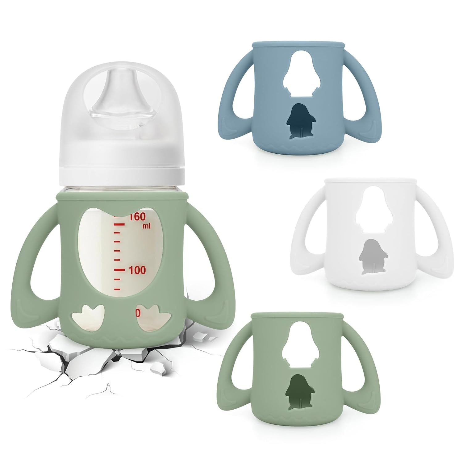 BUSOHA 3 Pack Silicone Sleeves for Pigeon 5oz Glass Baby Bottle | Amazon (US)