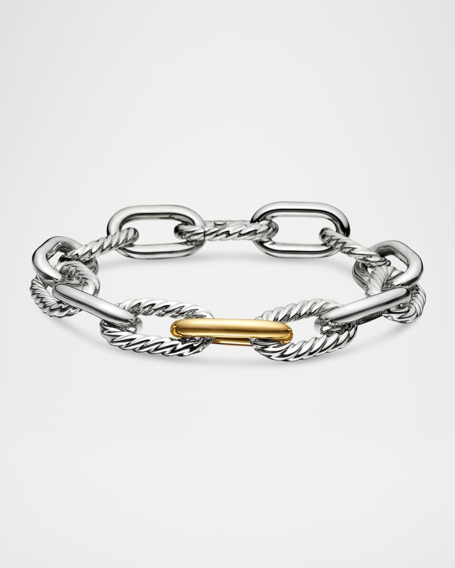 David Yurman DY Madison Bracelet in Silver with 18K Gold, 11mm | Neiman Marcus