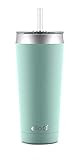 Ello Beacon Vacuum Insulated Stainless Steel Tumbler with Slider Lid and Optional Straw, 24 oz, Yucc | Amazon (US)