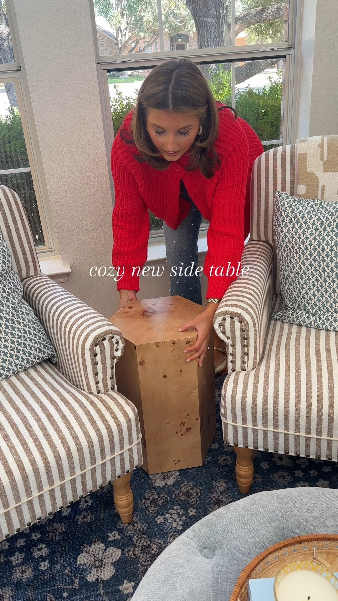 Cozy new side table! My jeans are old from Zara, linked similar options! Wearing a M in sweater 

#LTKHoliday #LTKHome #LTKSeasonal