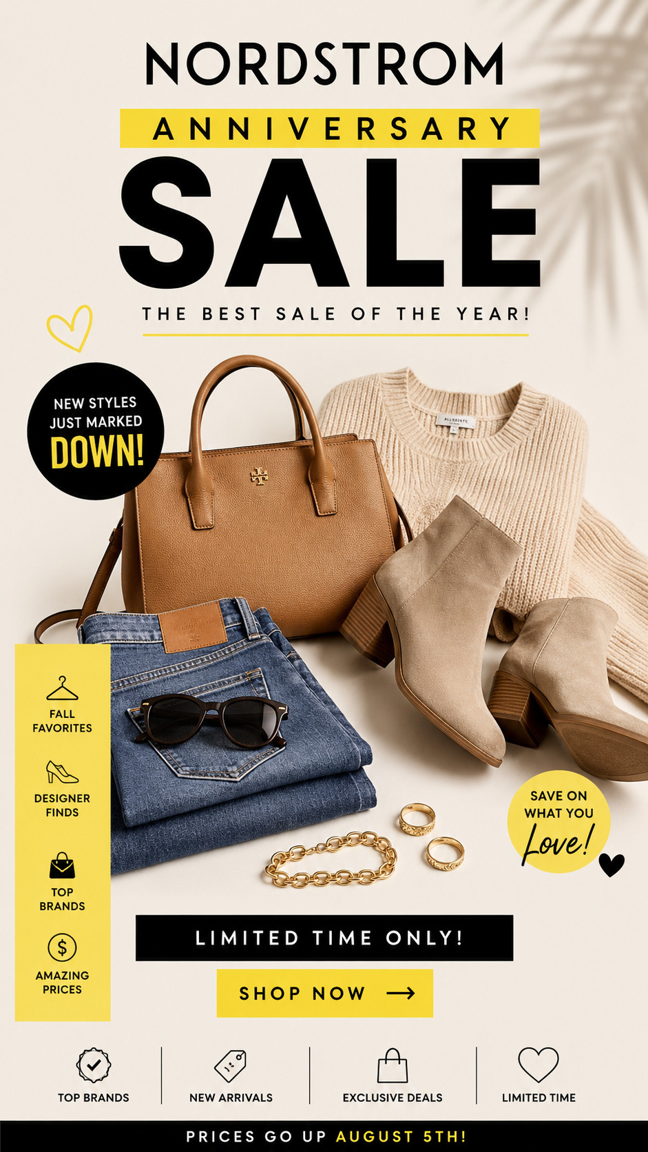 This is your reminder that the Nordstrom Anniversary Sale is THAT sale 🤍✨ The moment to stock up on timeless pieces, cozy fall staples, and designer favorites before prices go back up 👀 From chic boots to everyday denim and elevated basics… these are the finds you’ll wear on repeat all season long 🍂 Don’t wait—your favorites will sell out faster than you think 🛍️

#NordstromAnniversarySale #NordstromFinds #SaleSeason #LTKSale #LTKDeals #LTKStyle #LTKFashion #FallReady #FallFashionFinds #ClosetRefresh #WardrobeStaples #DesignerDeals #NeutralStyle #MinimalStyle #ChicFinds #EverydayStyle #FashionInspo #StyleInspo #TrendingNow #MustHaveFinds #AffordableLuxury #CapsuleWardrobe #ClassicStyle #EffortlessStyle #ShopTheSale #ViralFinds #TrendingDeals #OOTDInspo #FashionDeals #StyleEssentials 

 #LTKSeasonal #LTKU #LTKSaleAlert