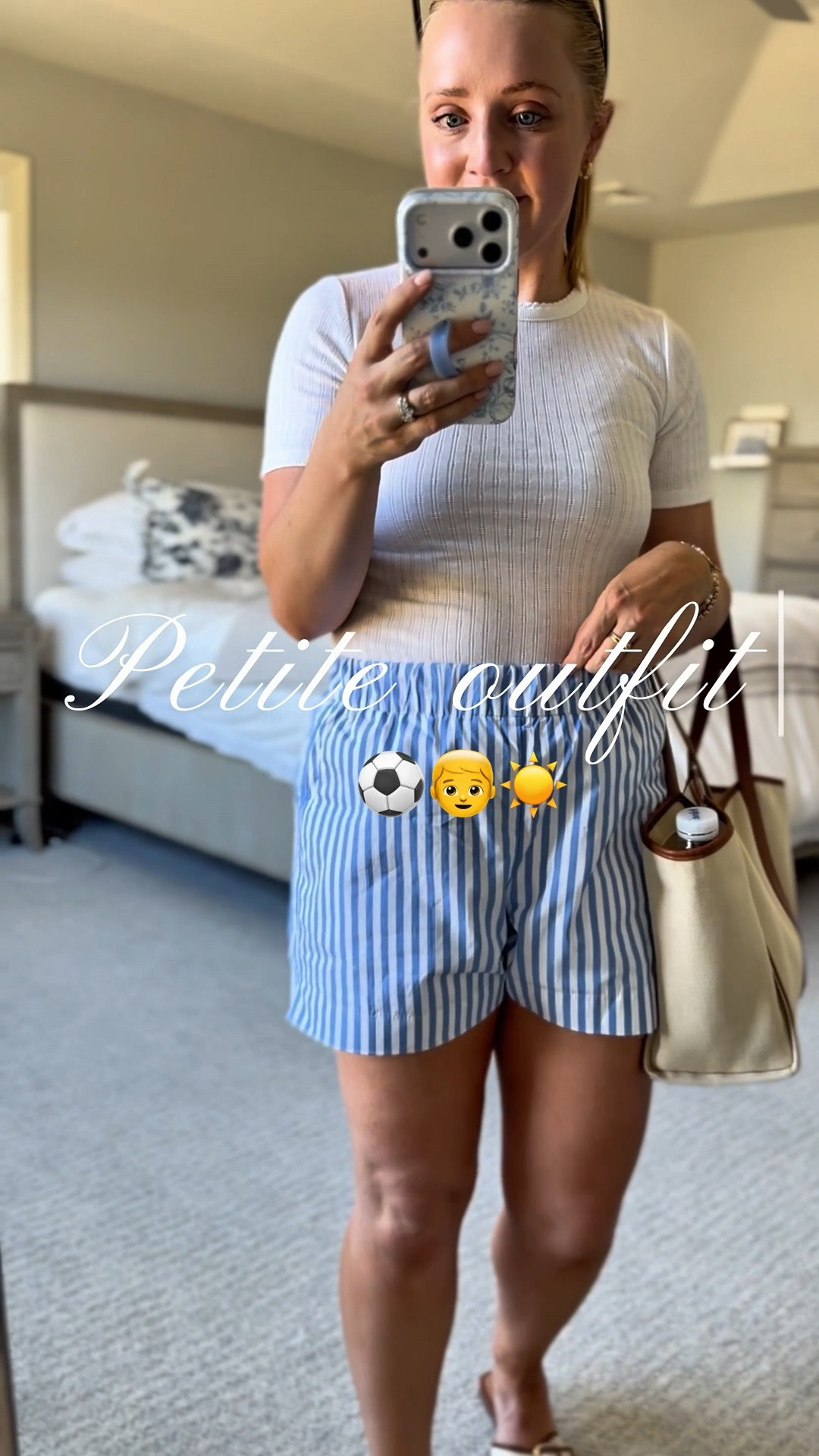 These striped shorts are lightweight and I love the pull on style! Matching shirt option to make it a set! Wearing my true size small petite. Shirt comes in 3 colors and is fitted. If you’re between sizes, suggest a size up. 

Summer outfit, shorts, petite, striped shorts, Ann Taylor, mom outfit

#LTKSaleAlert #LTKPetite #LTKmomlife