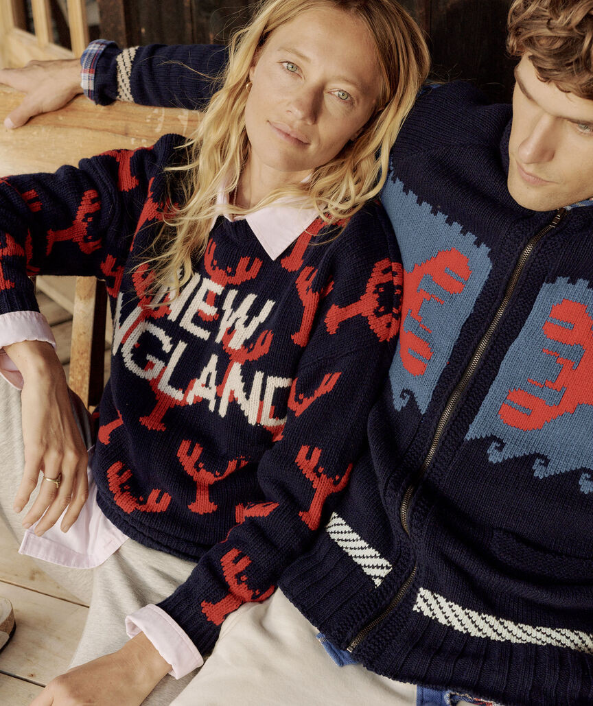 New England Lobster Fair Isle Crew Sweater | vineyard vines