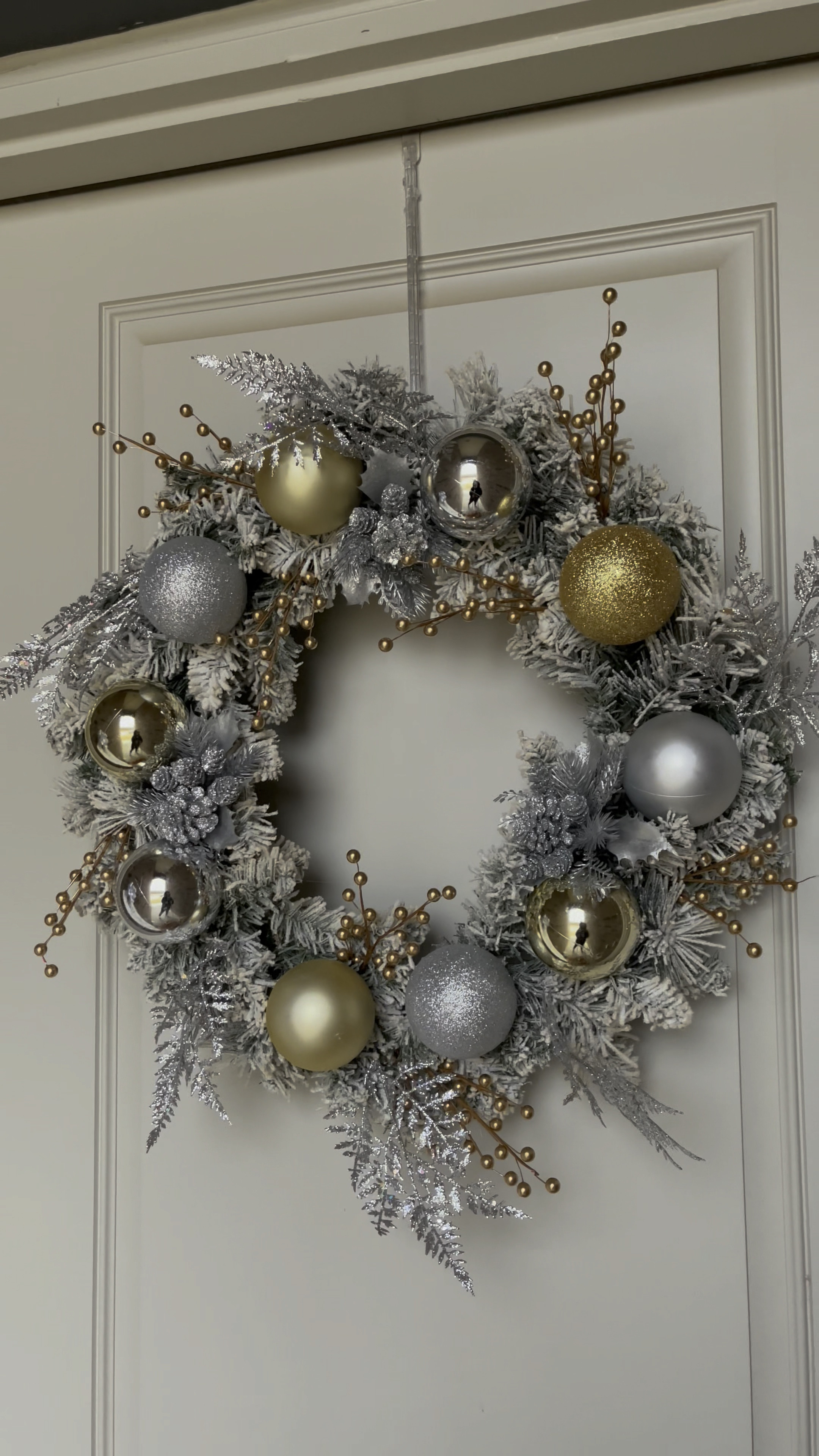 DIY Christmas Wreath 🎄 Found the flocked wreath at Walmart for $12 and added ornaments and floral! I found my florals at Hobby Lobby, but linked some similar items. 

#LTKHoliday #LTKhome