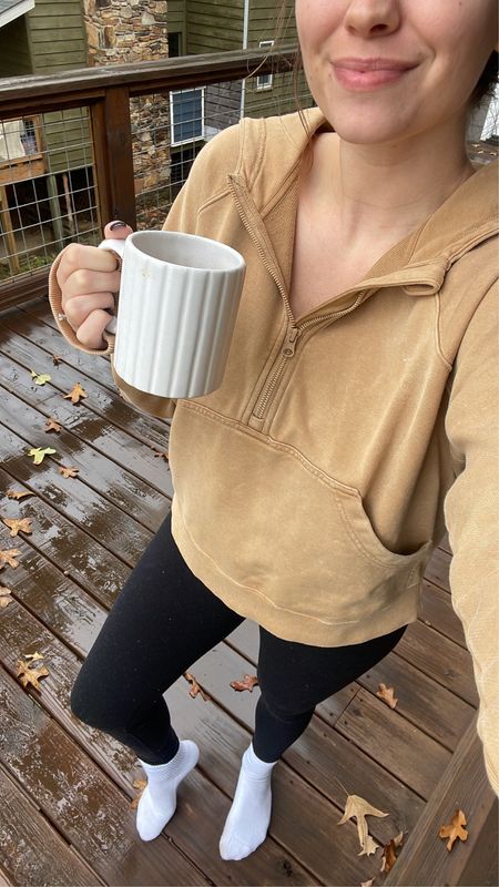 Wearing a M in this half zip pullover, and a M in my Amazon leggings! Leggings are so buttery soft - I keep grabbing for them over and over to wear with all my oversized sweatshirts 🙌🏼 

#LTKstyletip #LTKfindsunder100 #LTKfindsunder50