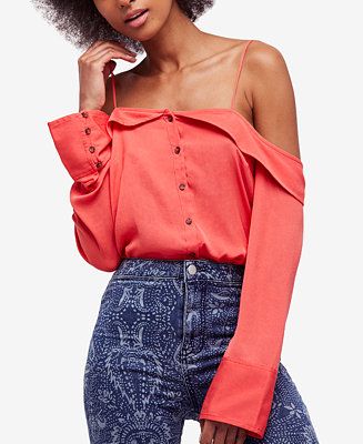 Free People Walk This Way Off-The-Shoulder Flounce Top | Macys (US)