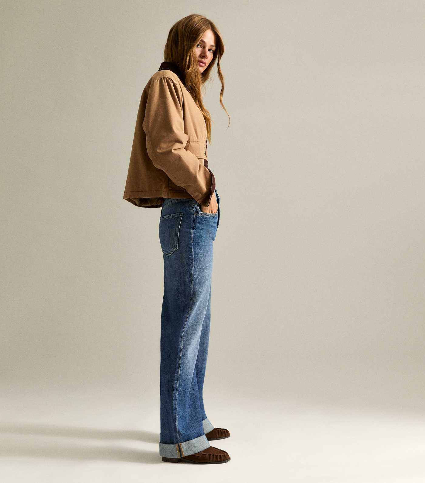 Blue Turn Up Cuff Wide Leg Jeans | New Look | New Look (UK)