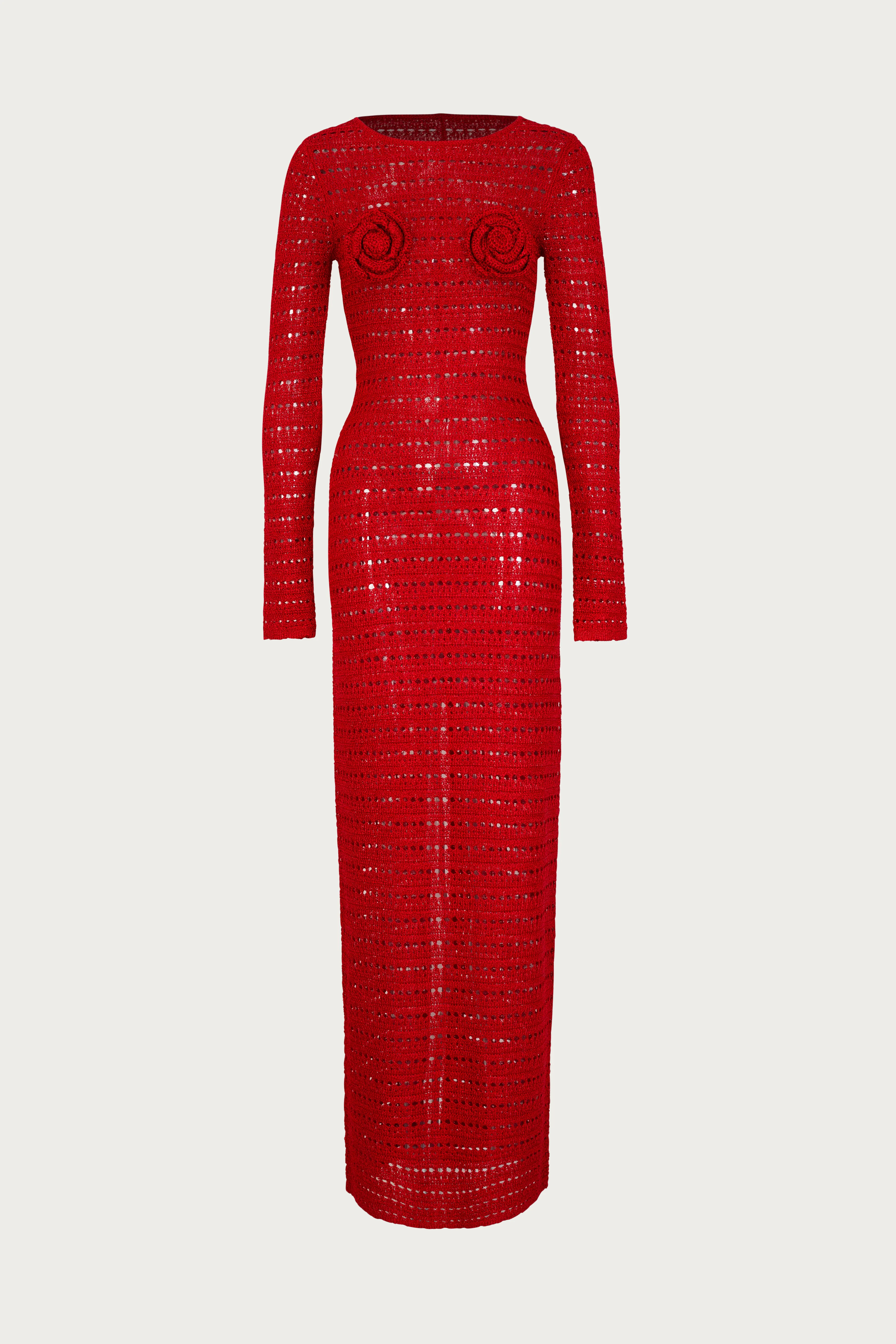 Rosette Crochet Dress (Red) | SAME