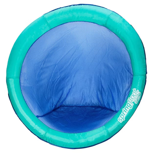 SwimWays Spring Float Papasan Inflatable Pool Lounger with Hyper-Flate Valve - Aqua | Target