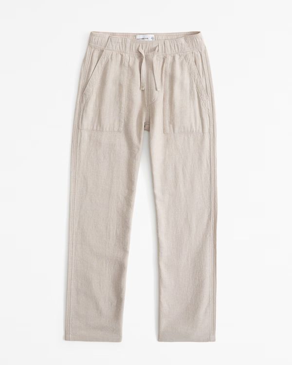 linen-blend pull-on pants | Abercrombie & Fitch (US)