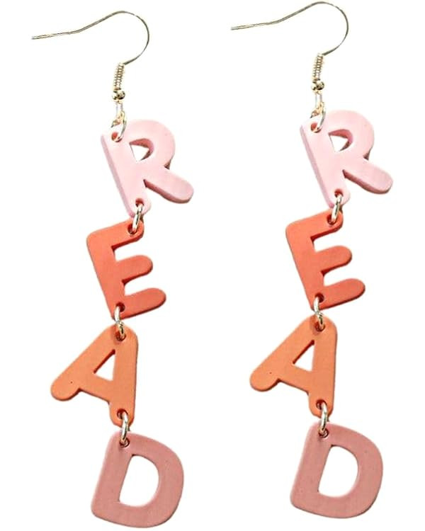 Personality Teacher Student Earrings Pencil Books Dangle Drop Earrings Wooden Read Earrings Teach... | Amazon (US)