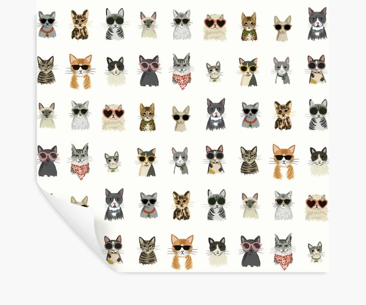 Cool Cats Peel & Stick Wallpaper | Rifle Paper Co.
