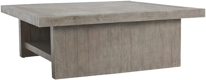 Kosas Home Stonebridge 50" Square Wood Coffee Table in Antique Gray | Amazon (US)