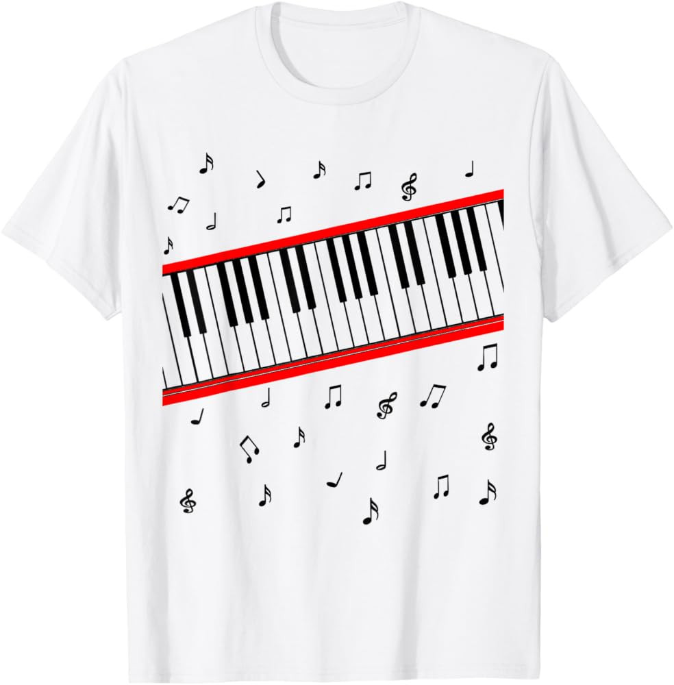 Piano Keys Music Lover Beat It Pianist 1980s Dance Costume T-Shirt | Amazon (US)