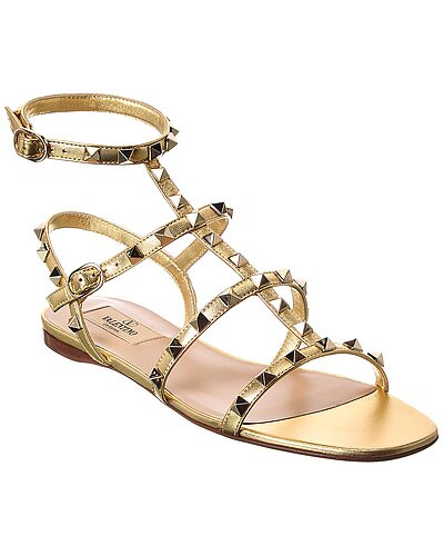 Rockstud Caged Leather Ankle Strap Sandal | Rue La La