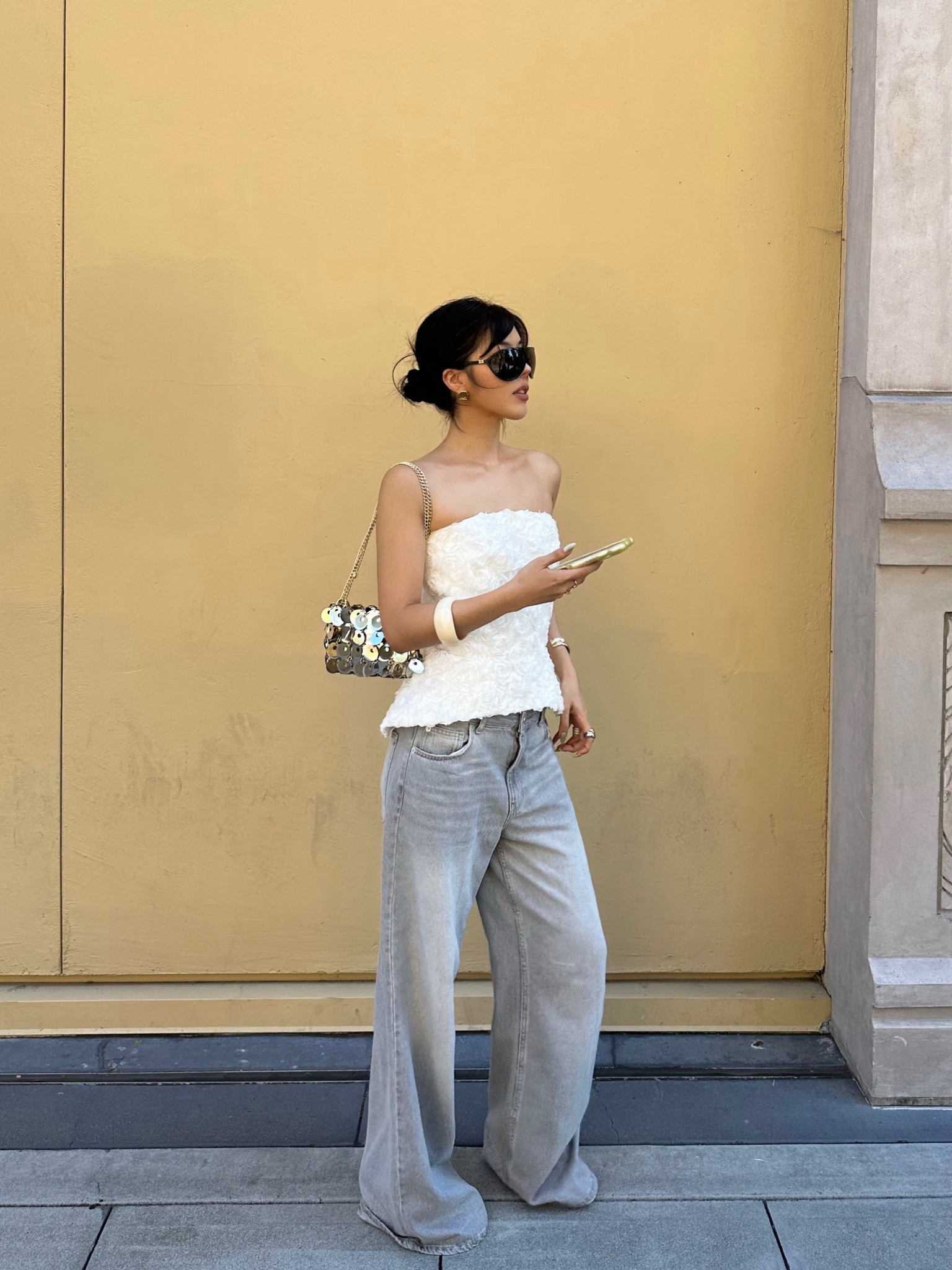 Wearing size xs for top and jeans size 27🤍 

#LTKStyleTip #LTKFindsUnder100