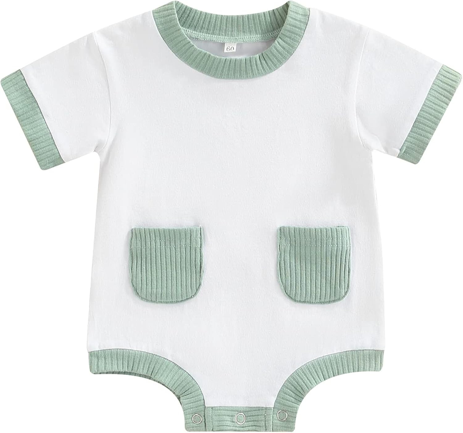 Infant Baby Girl Boy Crewneck Rompers Oversized Short Sleeve Letter Contrast Color T-Shirt Top Jumps | Amazon (US)