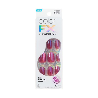 KISS Nails imPRESS ColorFX Press-On Fake Nails - Short Oval - Around You - 33ct | Target