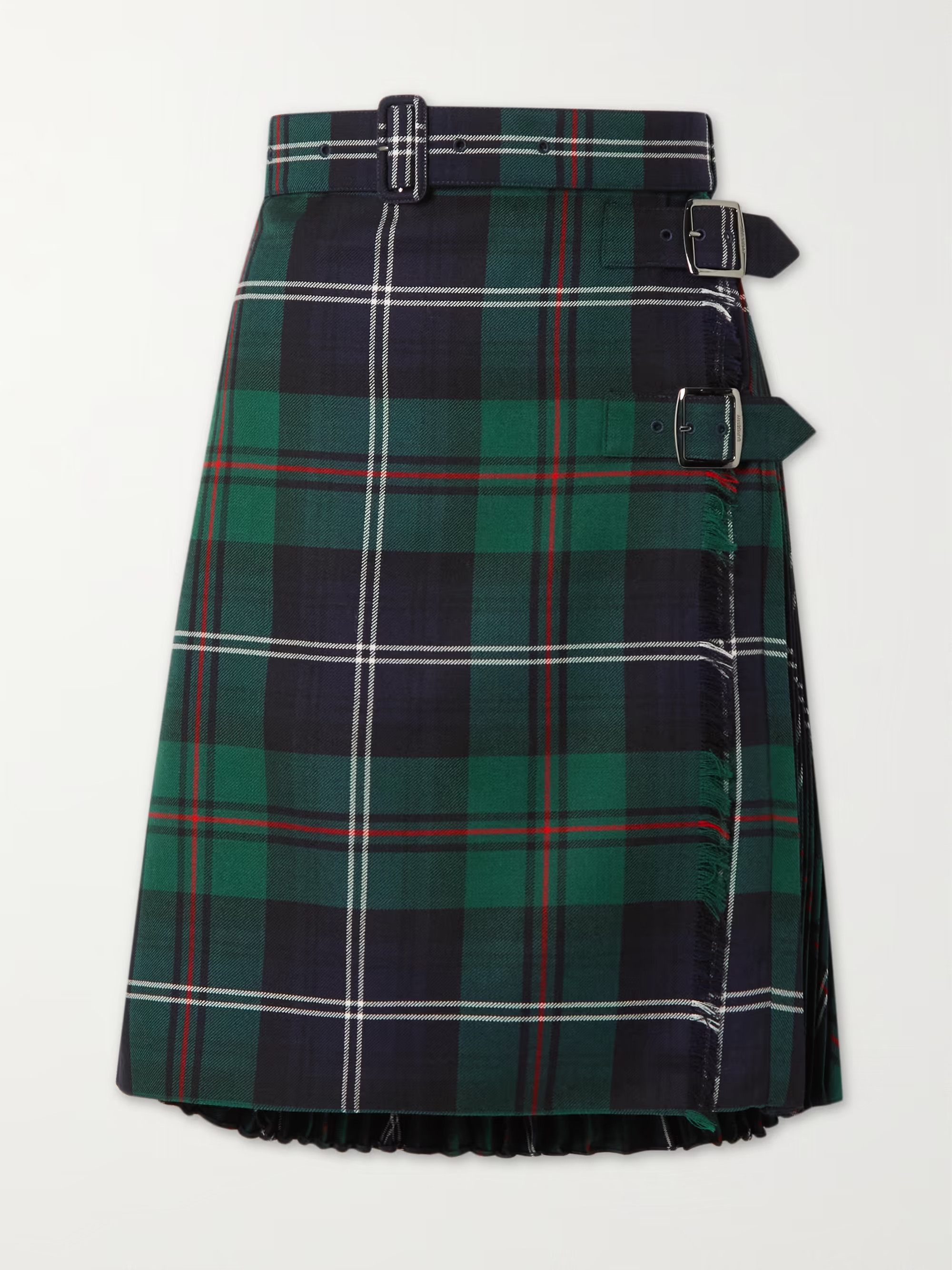 Belted frayed checked wool skirt | NET-A-PORTER (US)