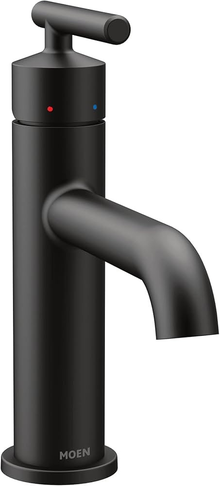 Moen Gibson Matte Black One-Handle Single Hole Modern Bathroom Sink Faucet with Optional Deckplat... | Amazon (US)
