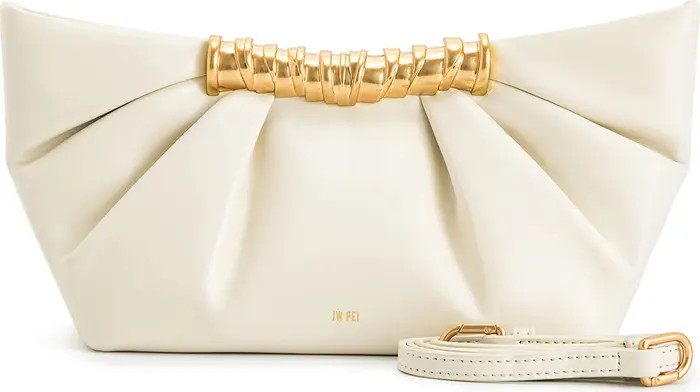 Leia Pleated Faux Leather Clutch | Nordstrom