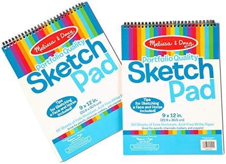 Melissa & Doug Sketch Pad (9 x 12 inches) - 50 Sheets, 2-Pack | Amazon (US)