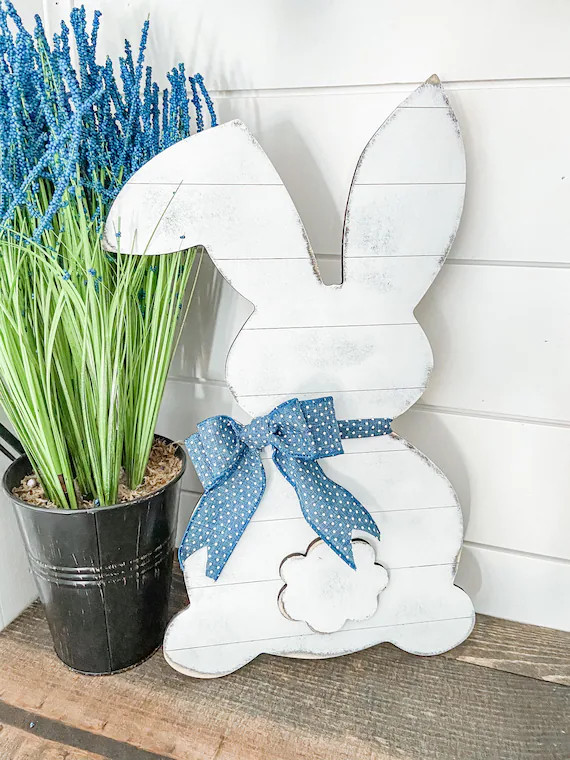 Farmhouse Easter Bunny  Rustic Easter Bunny  Wooden Bunny | Etsy | Etsy (US)