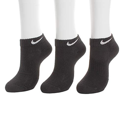 Nike Unisex Everyday Cushioned Training Low Socks (3 Pairs), Black/White, Small | Amazon (US)