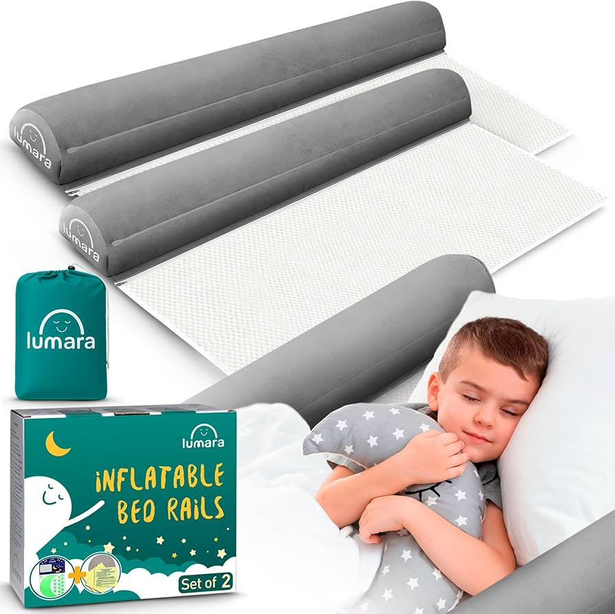 LUMARA Inflatable Bed Rail for Toddlers 2 Pack - Portable Travel Bed Bumpers for Kids Fits Twin F... | Amazon (US)