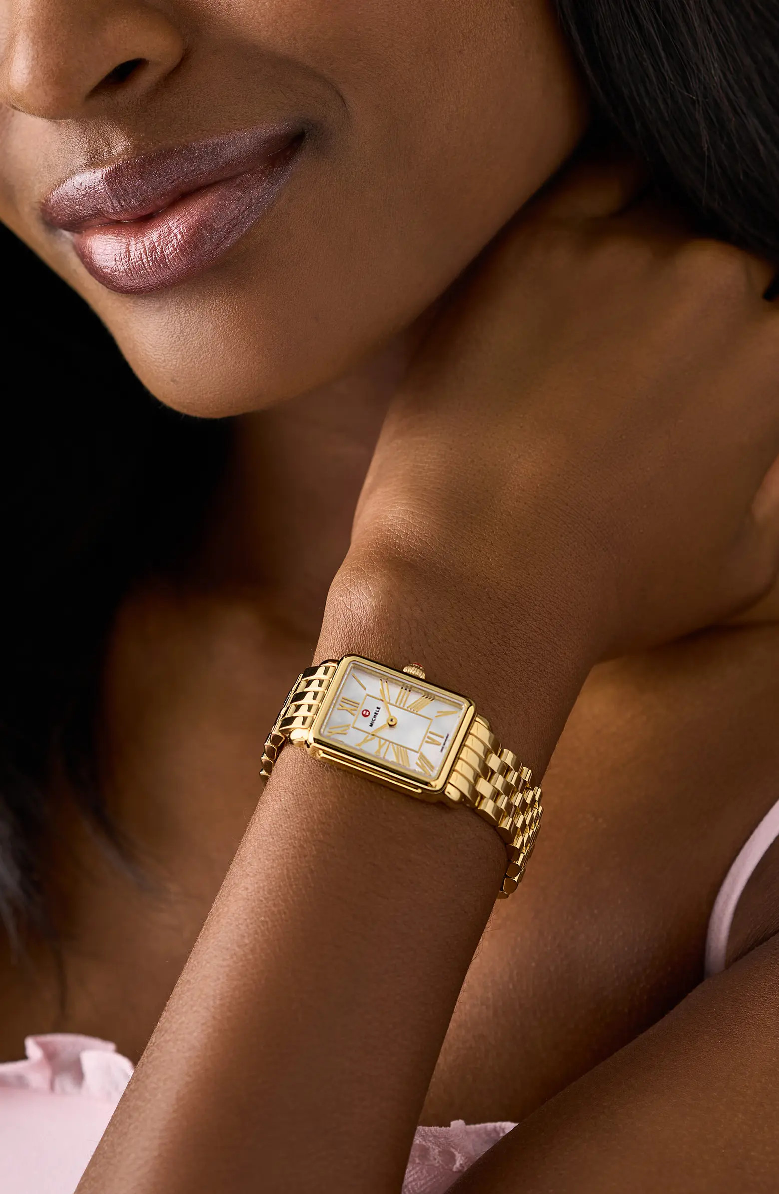 MICHELE Deco Park Mother-of-Pearl Bracelet Watch, 23mm x 29mm | Nordstrom | Nordstrom